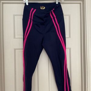 Lilly Pulitzer Luxletic fabrics athletic pants in size large. Navy with pink pip